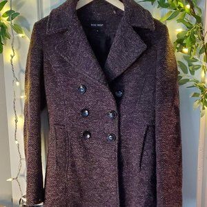 Nine West Double Breasted Purple Pea Coat Size 4